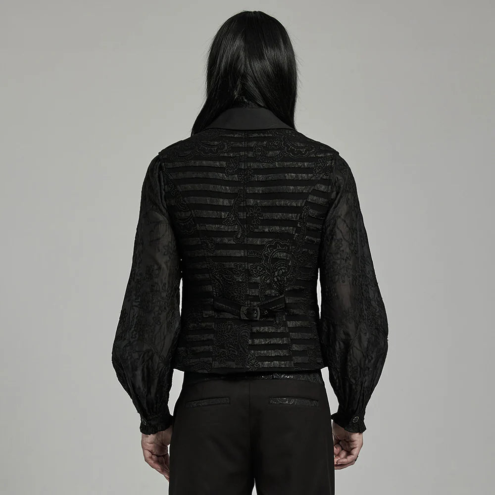 Striped Jacquard GOTH Waistcoat WY-1621MJM