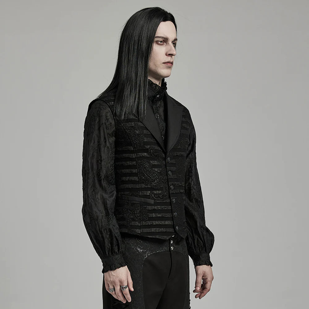 Striped Jacquard GOTH Waistcoat WY-1621MJM