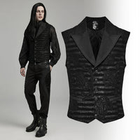 Striped Jacquard GOTH Waistcoat WY-1621MJM