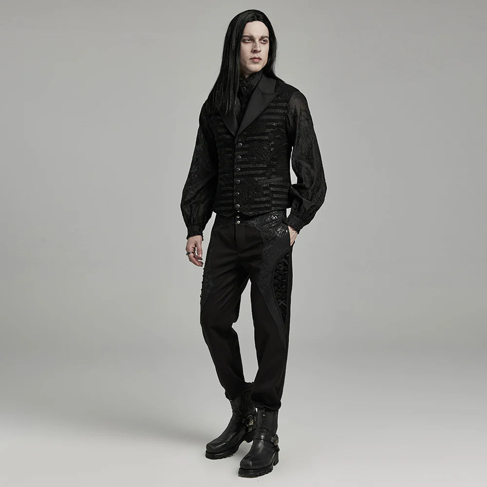 Striped Jacquard GOTH Waistcoat WY-1621MJM