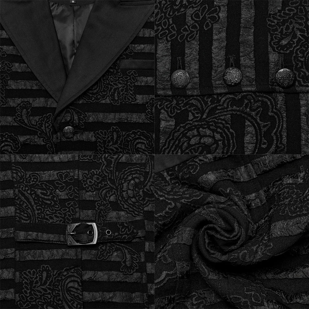 Striped Jacquard GOTH Waistcoat WY-1621MJM
