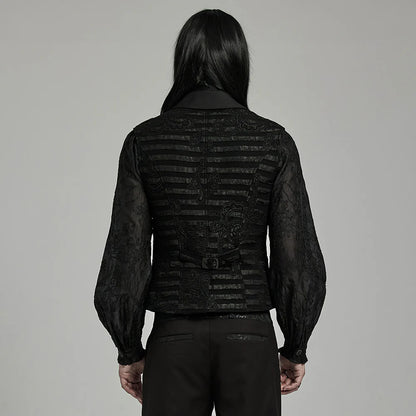 Striped Jacquard GOTH Waistcoat WY-1621MJM