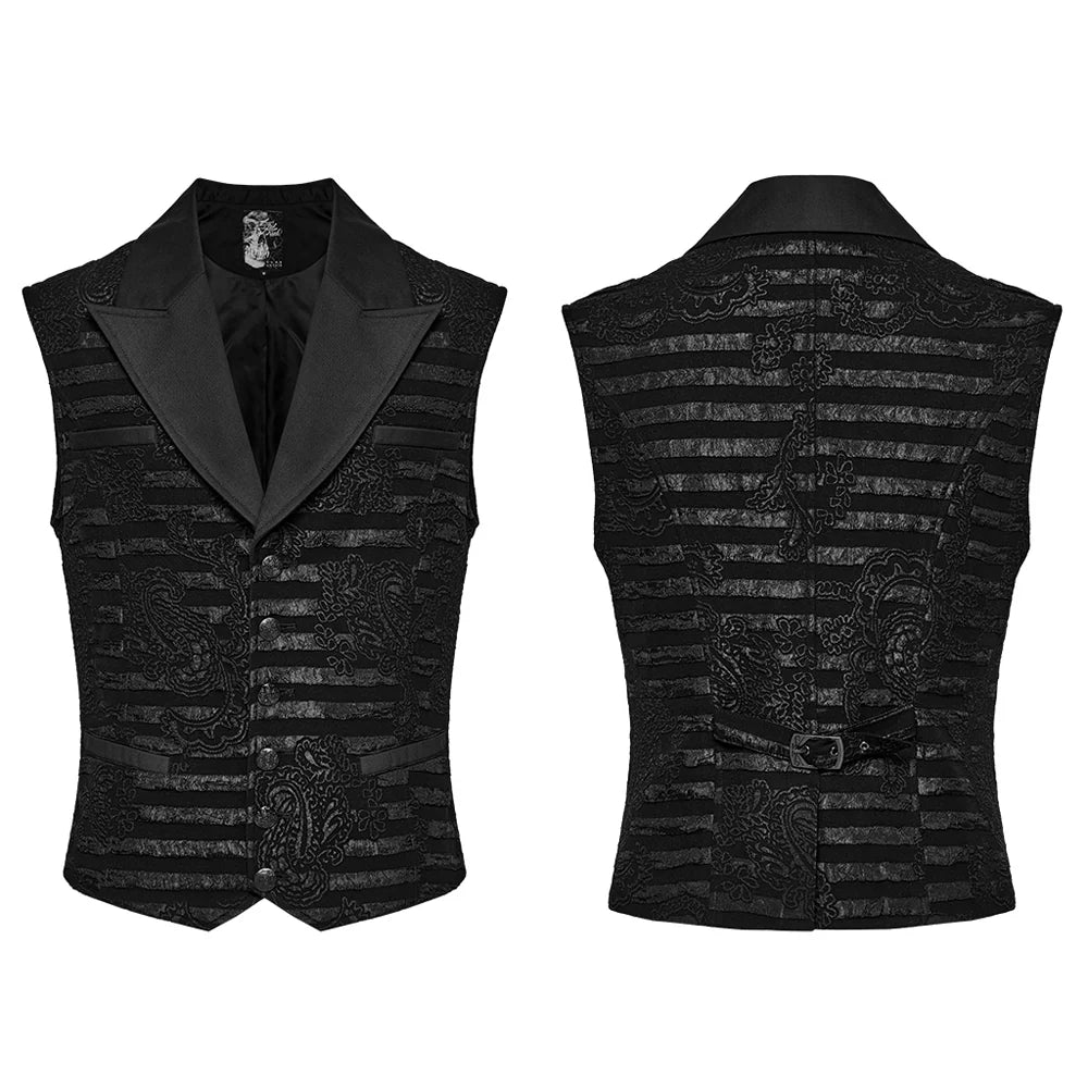 Striped Jacquard GOTH Waistcoat WY-1621MJM