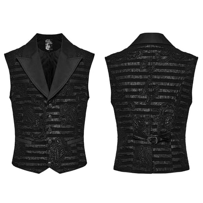 Striped Jacquard GOTH Waistcoat WY-1621MJM