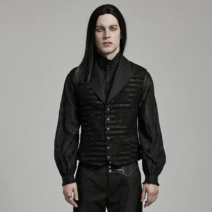 Striped Jacquard GOTH Waistcoat WY-1621MJM