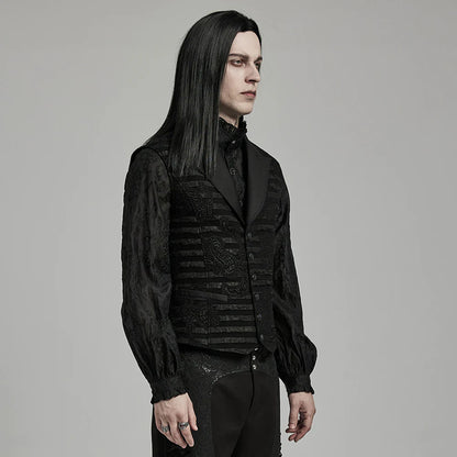 Striped Jacquard GOTH Waistcoat WY-1621MJM