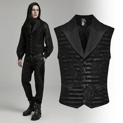 Striped Jacquard GOTH Waistcoat WY-1621MJM