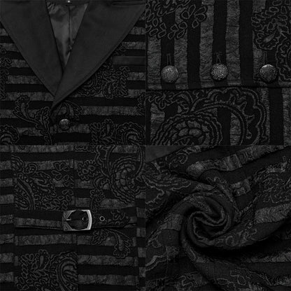 Striped Jacquard GOTH Waistcoat WY-1621MJM
